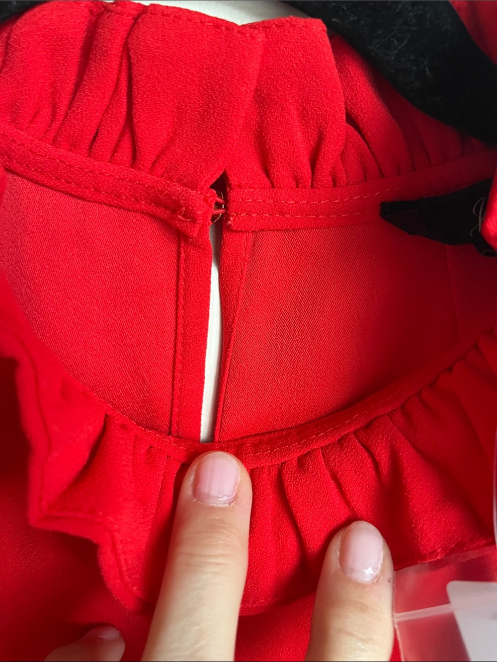 NWT J. Crew Red Ruffle-Neck Blouse - Picture 5 of 11